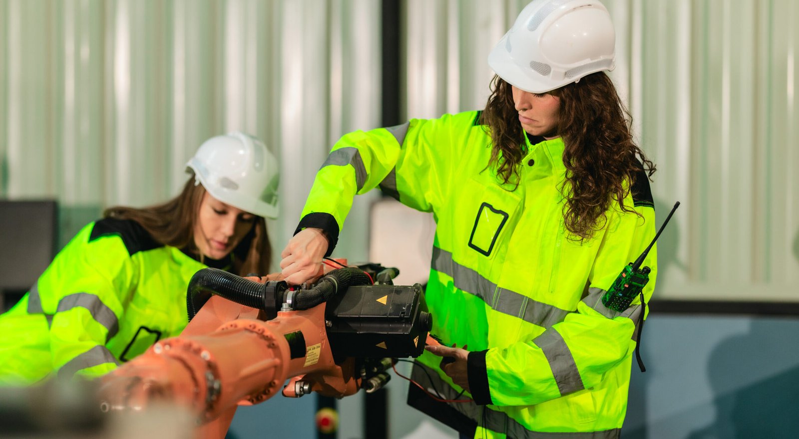 robotic technician performing safety maintenance